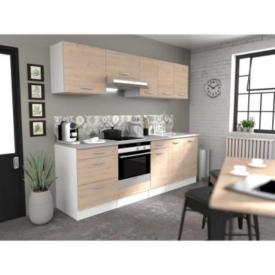 Meuble haut 2 portes Oslo - Chene Jackson - L 80 x P 36 x H 58 cm