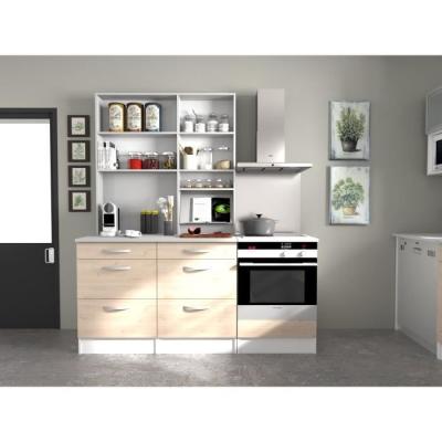 Meuble haut 2 portes Oslo - Chene Jackson - L 80 x P 36 x H 58 cm