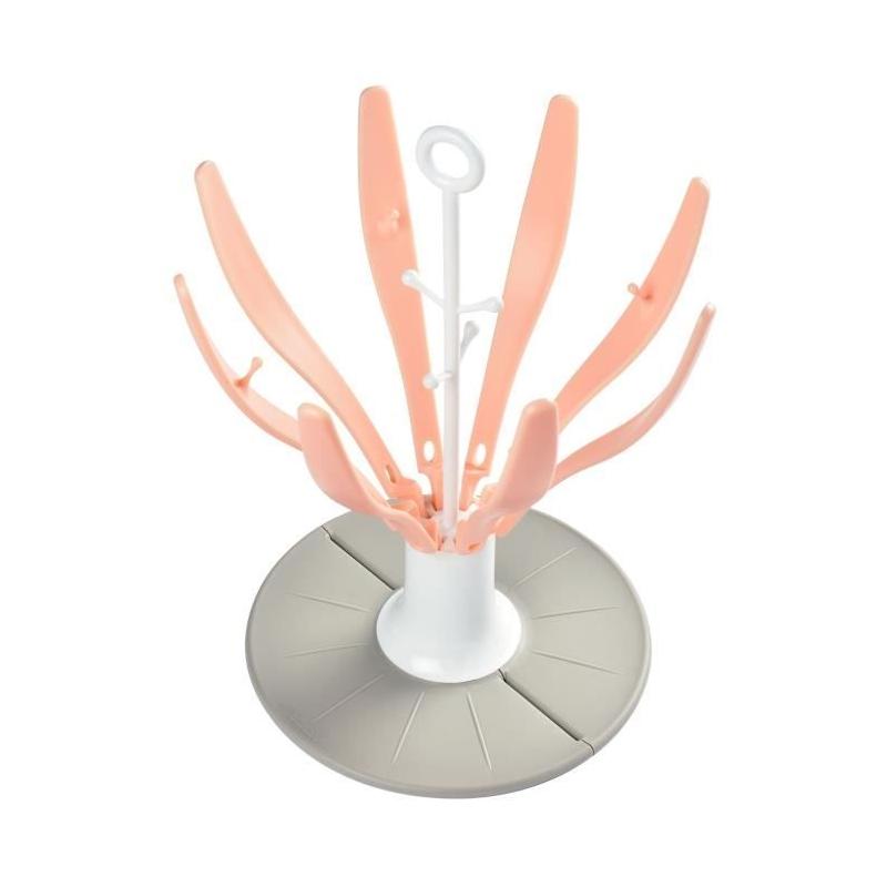 Egouttoir Biberon Pliable Fleur Rose - Pratique et Compact