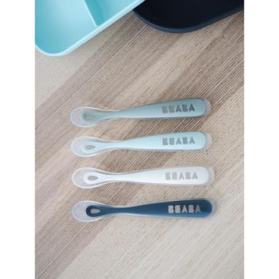 Cuillères en silicone pour bébé BEABA - Lot de 4 - Souples et ergonomiques