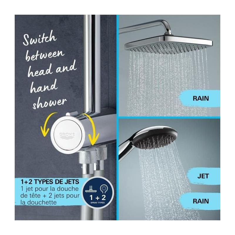Colonne de douche GROHE Vitalio Comfort 250 - Economie d'eau