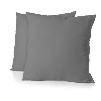 Lot de 2 taies d'oreiller - HOME LINGE PASSION - Gris anthracite