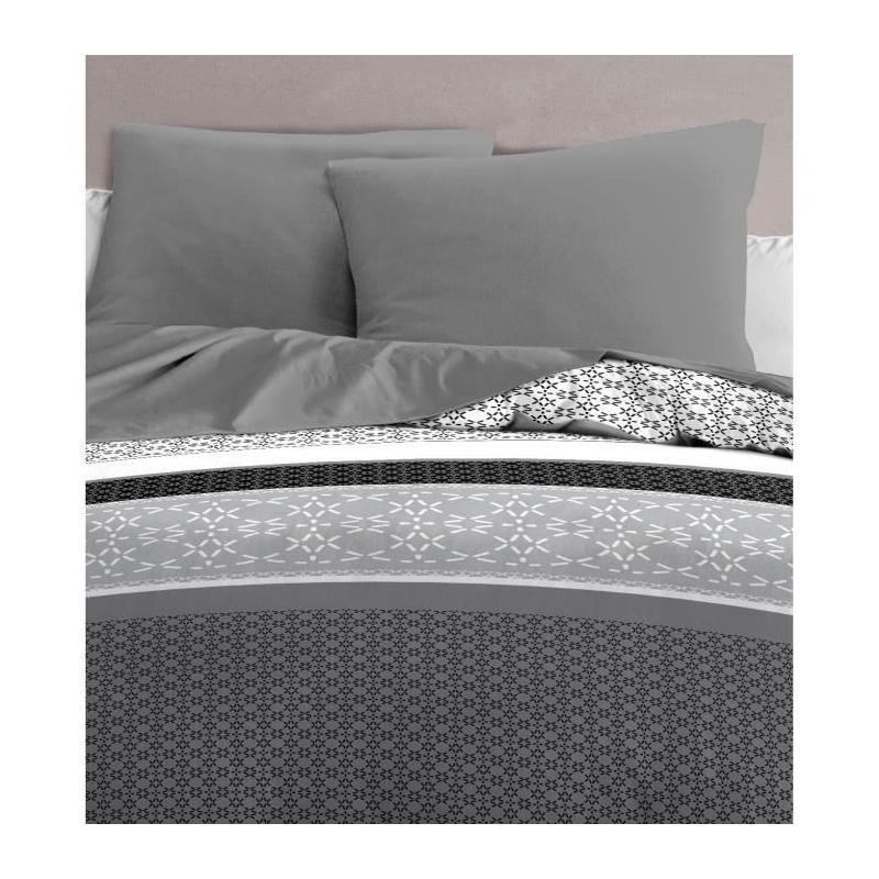 Lot de 2 taies d'oreiller - HOME LINGE PASSION - Gris anthracite