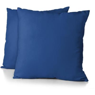 Lot de 2 Taies d'Oreiller HOME LINGE PASSION - Bleu 63 x 63 cm