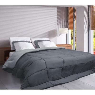 Couette chaude Microfibre 400g/m² Gris & Argent 140x200cm - Confort optimal