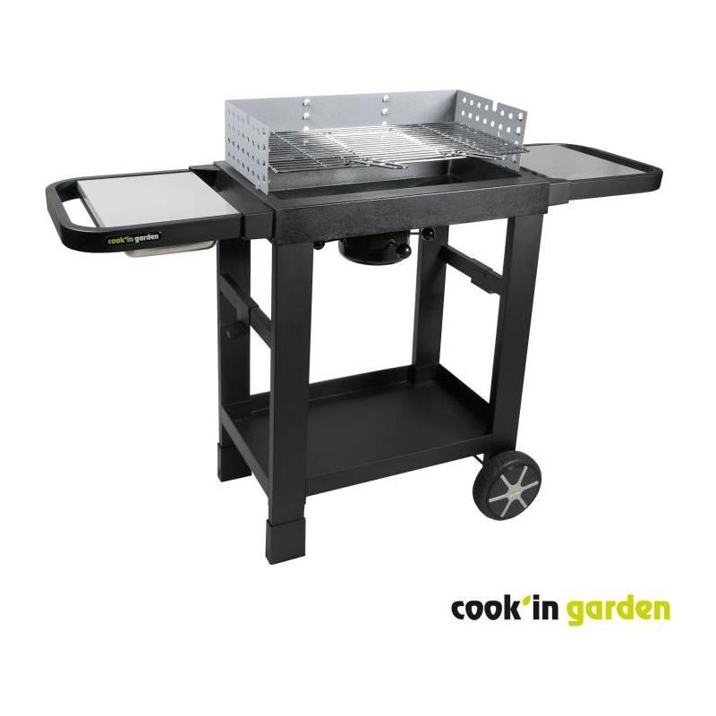 Barbecue au charbon de bois COOK'IN GARDEN EASY 60 - Noir - Compact et Facile à Utiliser
