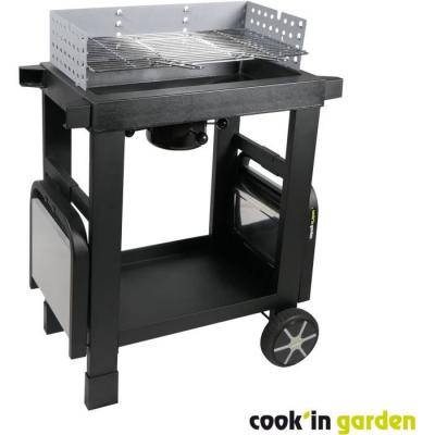 Barbecue au charbon de bois COOK'IN GARDEN EASY 60 - Noir - Compact et Facile à Utiliser