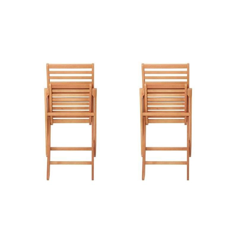 Lot de 2 chaises de jardin pliantes en Acacia FSC 57 x 46,5 x 90 cm