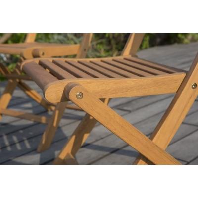 Lot de 2 chaises de jardin pliantes en Acacia FSC 57 x 46,5 x 90 cm