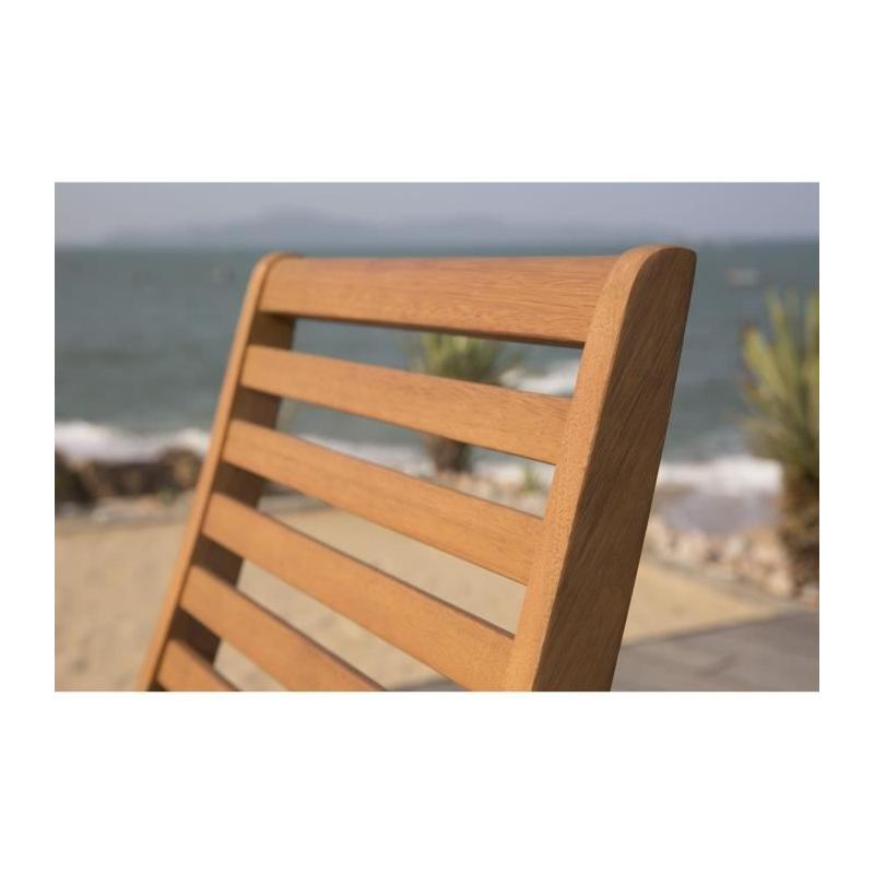 Lot de 2 chaises de jardin pliantes en Acacia FSC 57 x 46,5 x 90 cm
