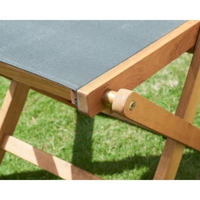 Lot de 4 chaises de jardin en bois d'acacia FSC et assise textilene - Gris