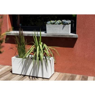 Jardinière EDA PLASTIQUE Balconnière Graphit Up 25L Blanc cérusé