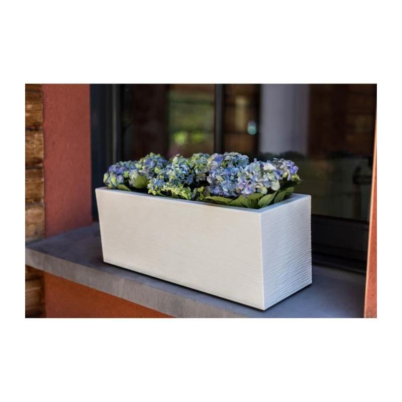 Jardinière EDA PLASTIQUE Balconnière Graphit Up 25L Blanc cérusé