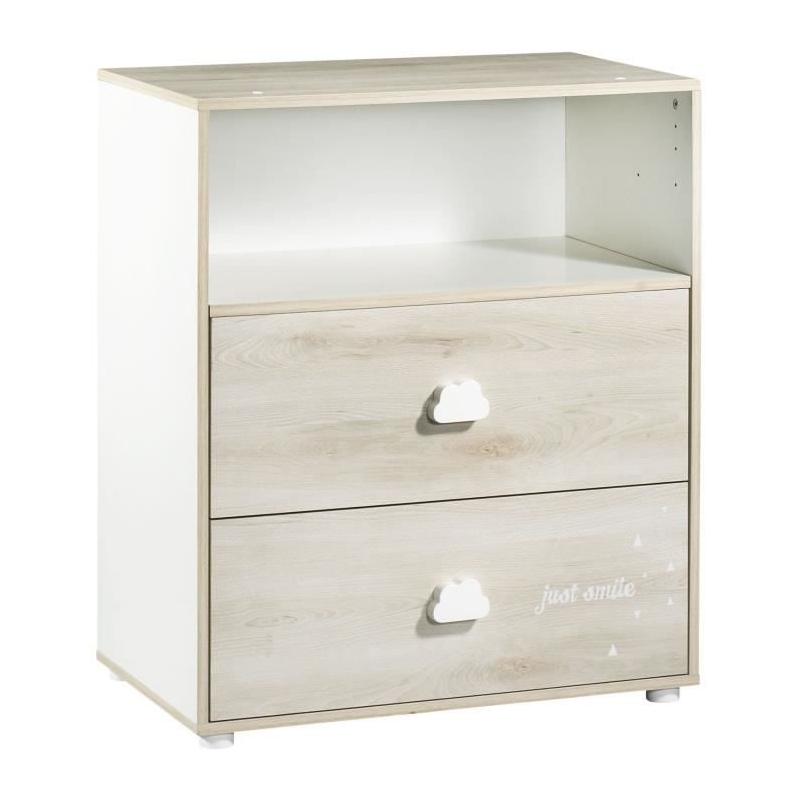 Chambre bébé complète - Lit 120x60 et commode à langer - BABY PRICE - SMILE - Hêtre cendré