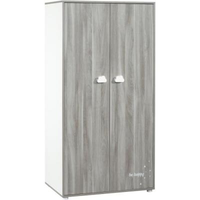 Chambre bébé complète - Lit 120x60, commode à langer et armoire - BABY PRICE - SMILE - Chêne silex