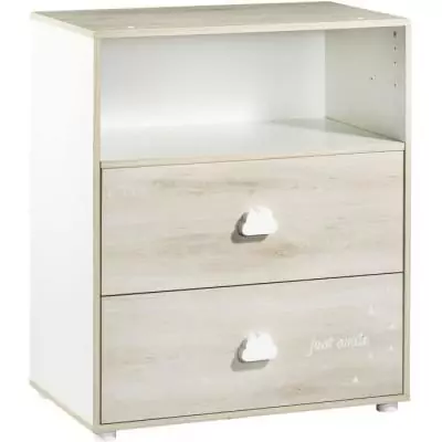 Chambre bébé complète - Lit 120x60, commode et armoire - BABY PRICE - SMILE - Hetre cendré Chambre bébé complète - Lit 120x60, commode et armoire - BABY PRICE - SMILE - Hetre cendré