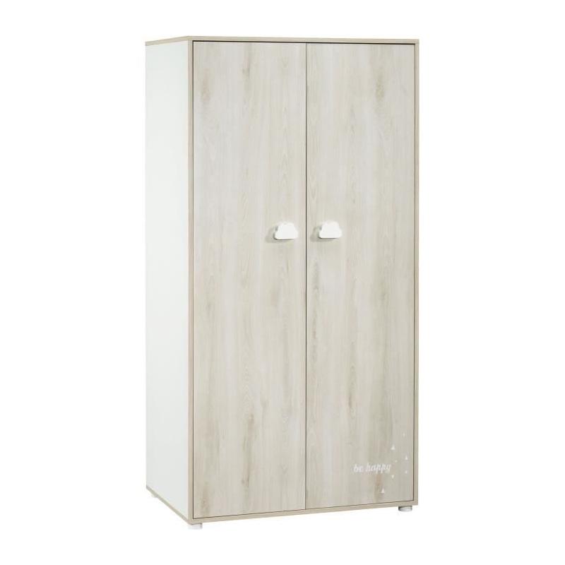 Chambre bébé complète - Lit 120x60, commode et armoire - BABY PRICE - SMILE - Hetre cendré