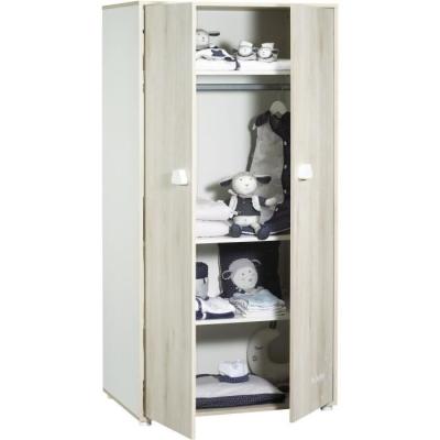 Chambre bébé complète - Lit 120x60, commode et armoire - BABY PRICE - SMILE - Hetre cendré