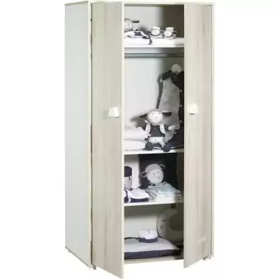 Chambre bébé complète - Lit 120x60, commode et armoire - BABY PRICE - SMILE - Hetre cendré Chambre bébé complète - Lit 120x60, commode et armoire - BABY PRICE - SMILE - Hetre cendré