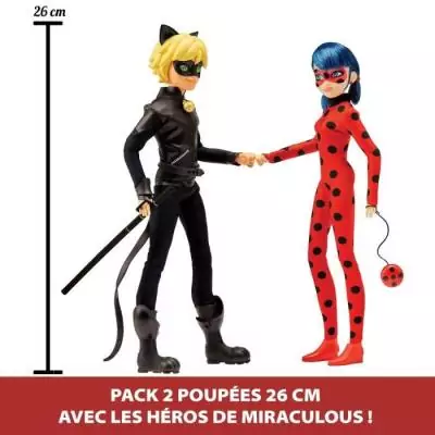 Pack de 2 Poupées mannequin 26 cm Miraculous Ladybug - Revivez les aventures!