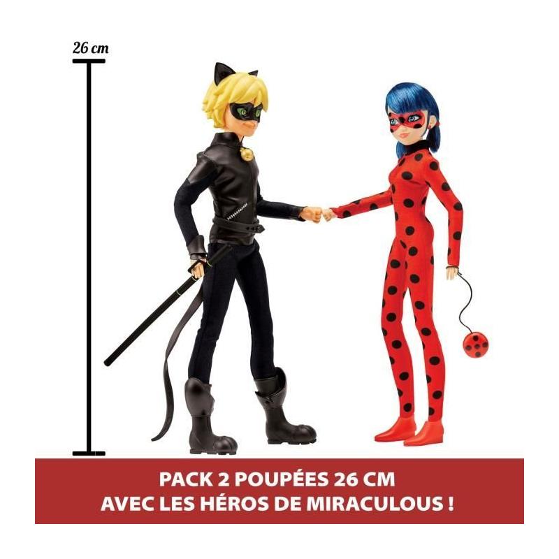 Pack de 2 Poupées mannequin 26 cm Miraculous Ladybug - Revivez les aventures!