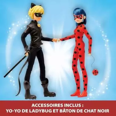 Pack de 2 Poupées mannequin 26 cm Miraculous Ladybug - Revivez les aventures!