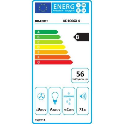 Hotte murale BRANDT AD1006X 60 cm - Acier inoxydable