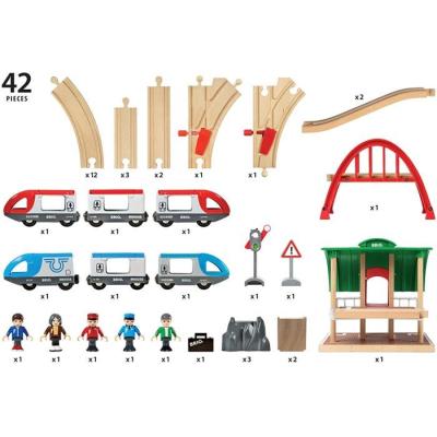 Circuit de train en bois Brio World - Coffret 42 pièces - Ravensburger