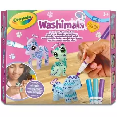Coffret créatif Washimals Crayola - 3 animaux pastel - 3 ans et plus