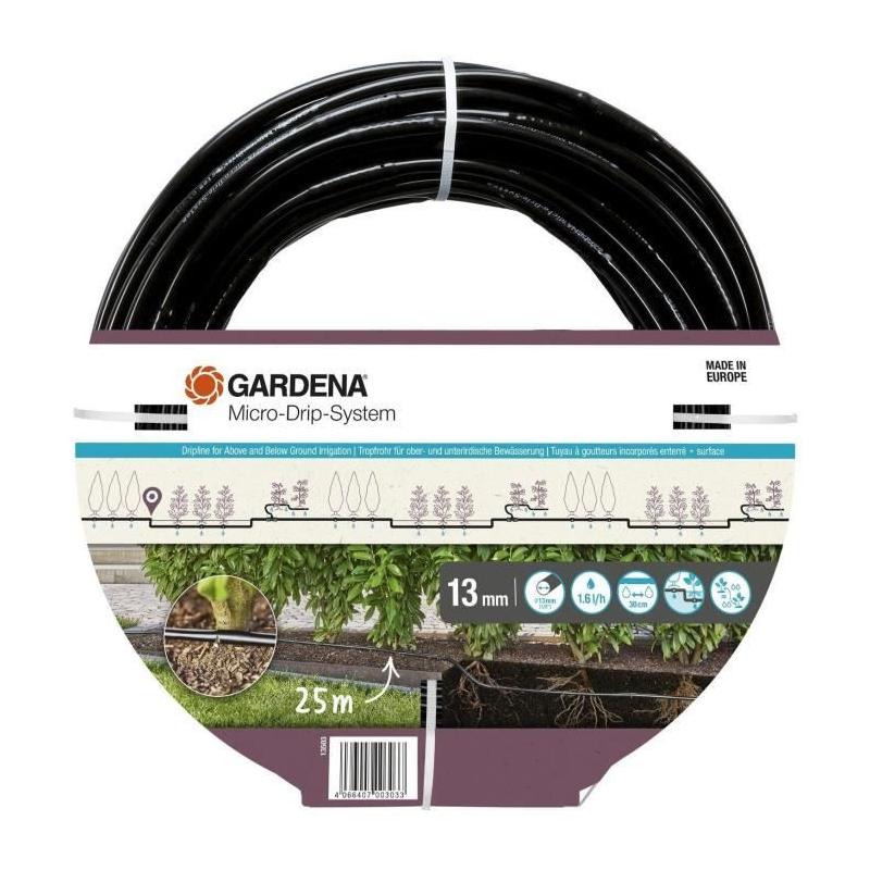 Extension de tuyau à goutteurs incorporés - GARDENA - 25 m - Enterré et en surface