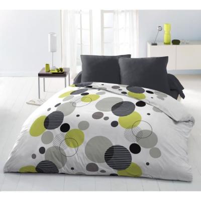 Parure de lit microfibre 220x240 cm - Bulles de Rêve - Gris