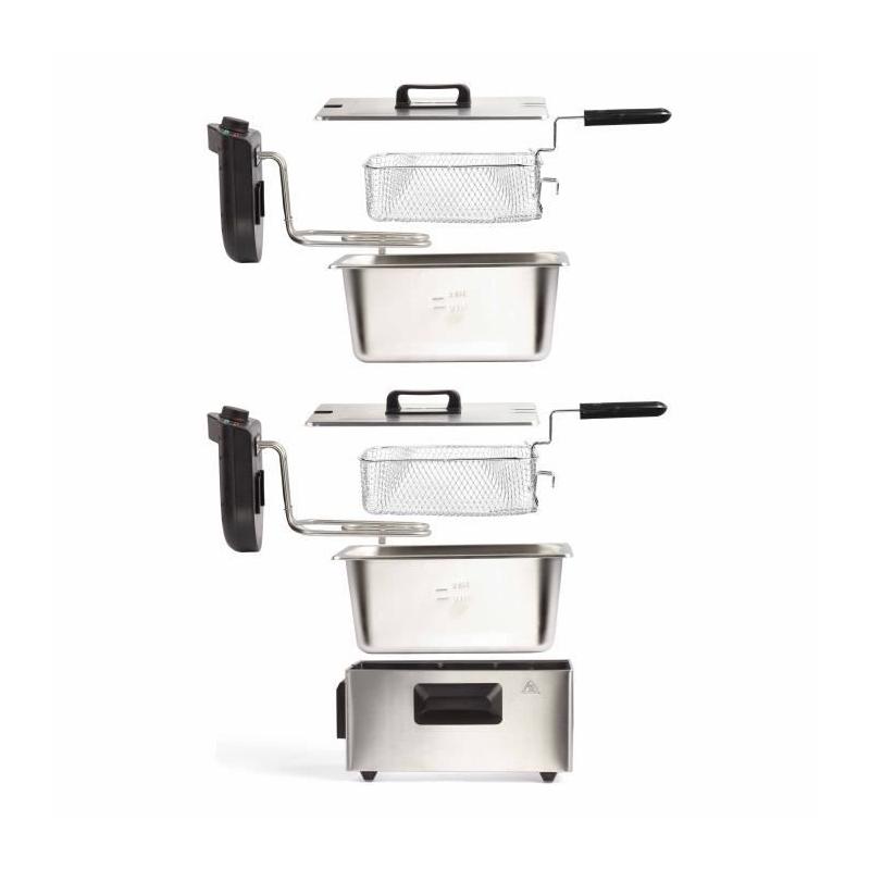 Friteuse double LIVOO DOC217 - 2 x 3 L - Inox 3300W - Noir + Gris