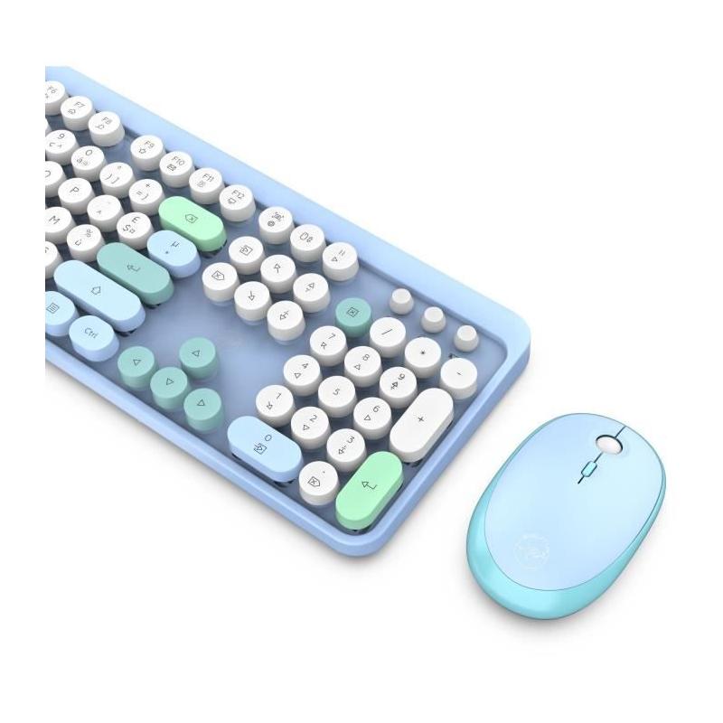 Pack Clavier + Souris MOBILITY LAB - Pure Color Bleu - Ergonomique & Discret