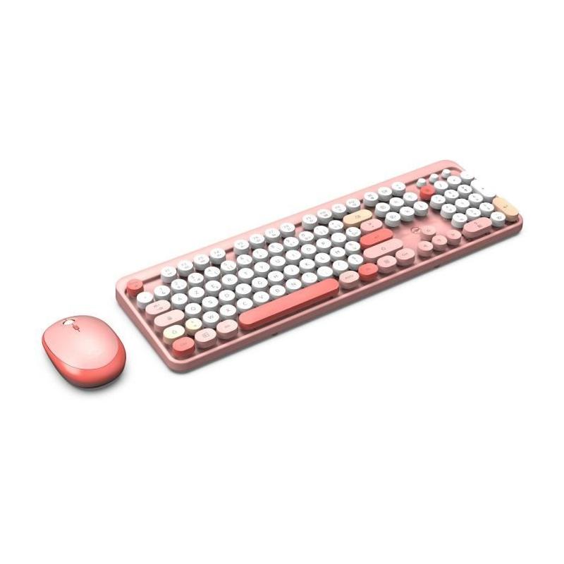 Ensemble Clavier + Souris Sans Fil - MOBILITY LAB - Rose - Design Ergonomique