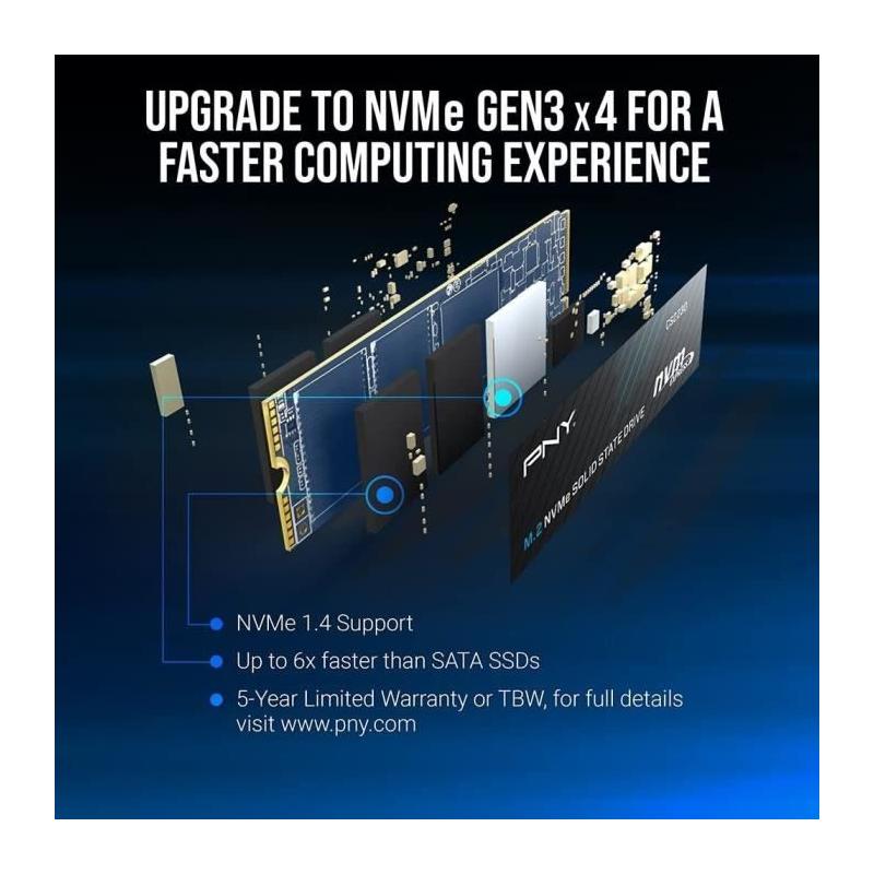 SSD Interne PNY CS2230 500GB NVMe Gen3 - Performances jusqu'à 3300MB/s