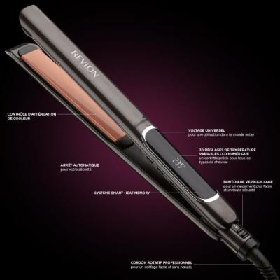 Lisseur REVLON Salon Straight Copper Smoth Styler RVST2175E - Plaque Céramique