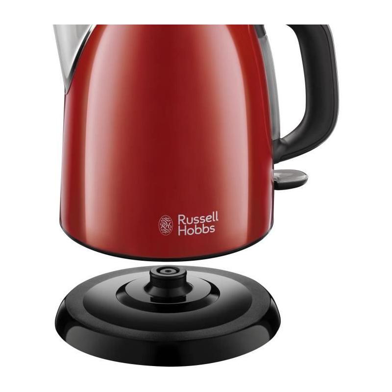 Bouilloire Compacte Rouge - Capacité 1L - Anti-Calcaire Amovible
