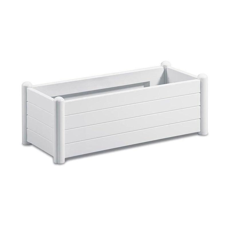 Jardinière rectangulaire en bois - 100x43xH35cm - Blanc