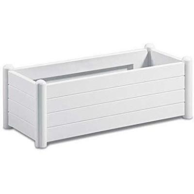 Jardinière rectangulaire en bois - 100x43xH35cm - Blanc