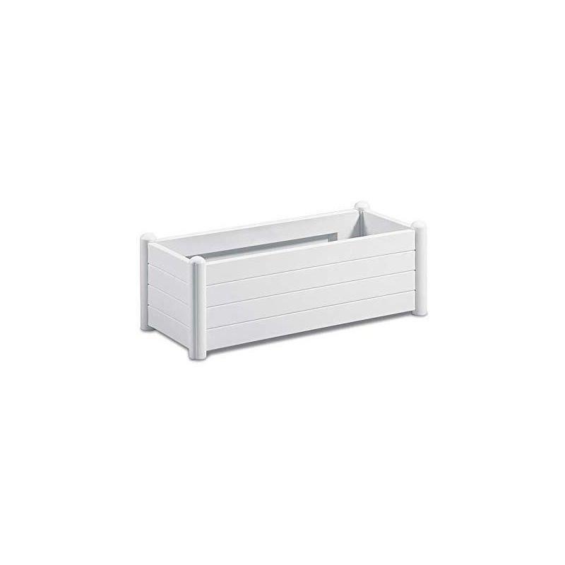 Jardinière rectangulaire en bois - 100x43xH35cm - Blanc