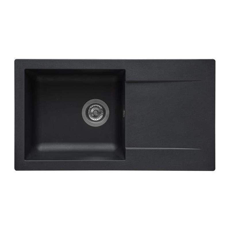 Evier à encastrer STRADOUR EINNA SMC NOIR PAILLETÉ - 1 bac, 78*43,5 cm
