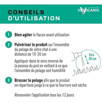 Spray antiparasitaire 3 en 1 pour Chat - 250 ml
