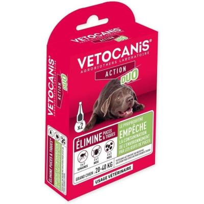 Lot de 2 pipettes VETOCANIS Action Duo Spot on - Grand chien