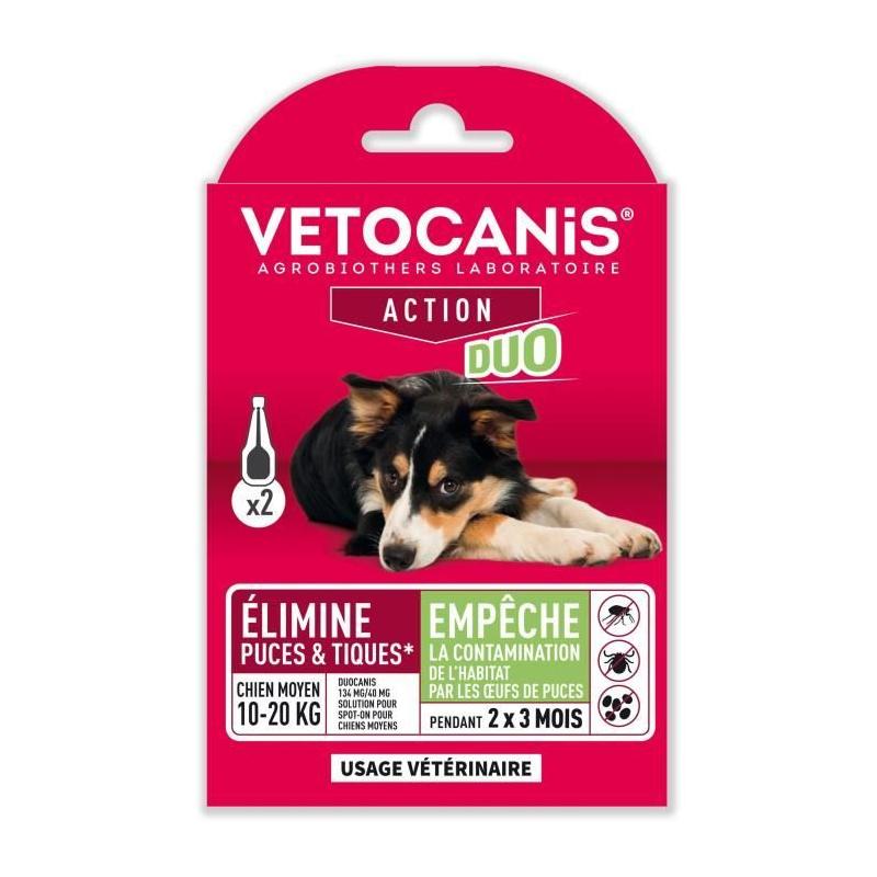 Protégez votre chien avec VETOCANIS Duo Spot on - 2 pipettes