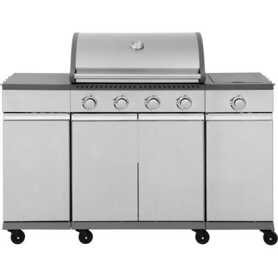Barbecue à gaz - COOKING BOX - BRISBANE - Inox - 142 X 57 X 112 cm - Gris