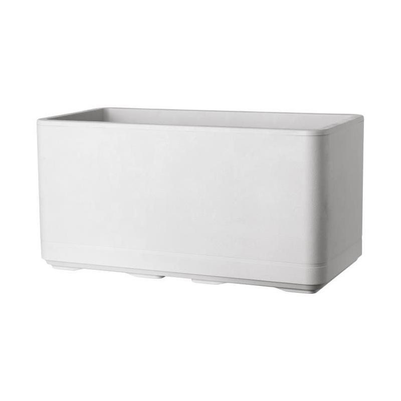 Jardinière Muret DEROMA Cosmo Perle 78 cm avec réserve d'eau et roulettes