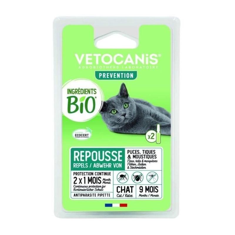 Pipettes Antiparasitaire Bio pour Chats - VETOCANIS