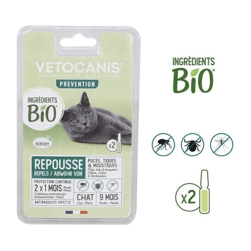 Pipettes Antiparasitaire Bio pour Chats - VETOCANIS