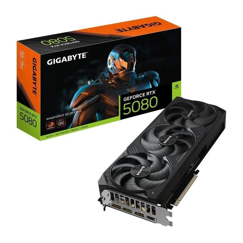 Carte graphique GIGABYTE GeForce RTX 5080 WINDFORCE SFF - 16 Go