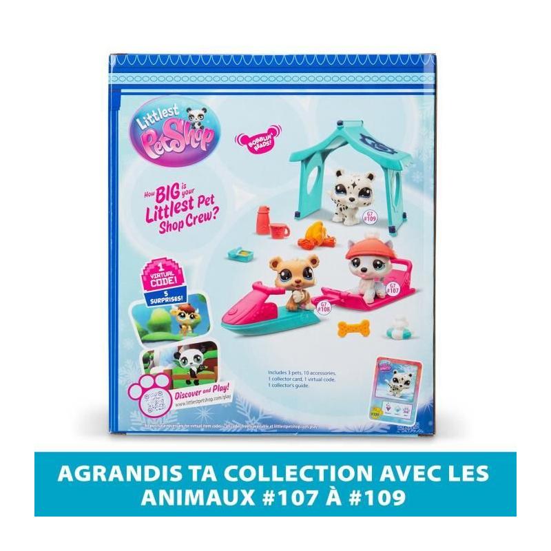 Pack à thème 3 Pets - BANDAI - Littlest Pet Shop Neige - Animaux et accessoires